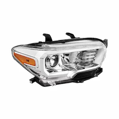 Front automotive headlight assembly with clear lens and integrated turn signal