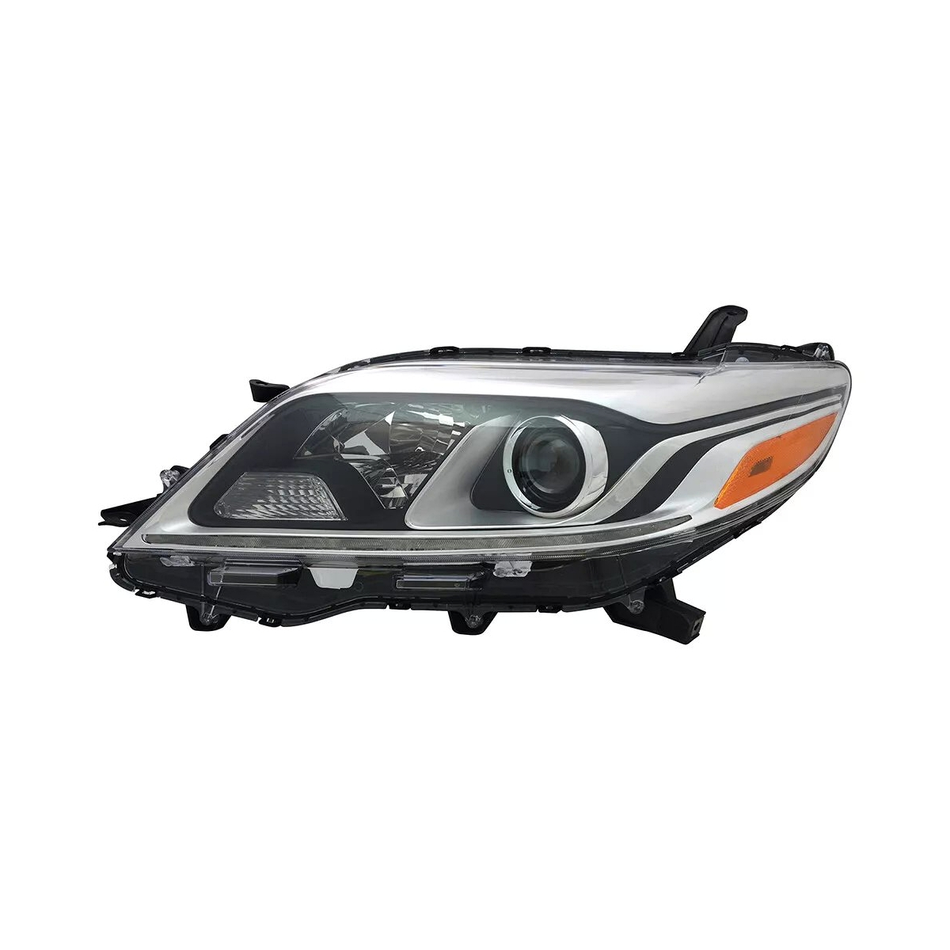 2015-2020 Toyota Sienna headlamp assembly driver side se model halogen with led DRL blk LH Front View - Standard - High-Quality - TO2502231