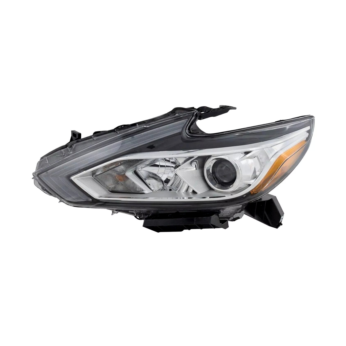2016-2018 Nissan Altima Sedan head lamp halogen chrome driver side LH 45-Degree View - halogen - High-Quality - NI2502247