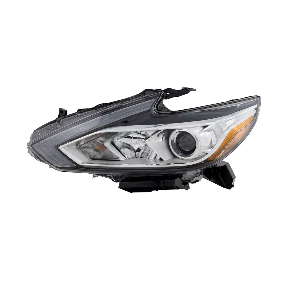 2016-2018 Nissan Altima Sedan head lamp halogen chrome driver side LH 45-Degree View - halogen - High-Quality - NI2502247