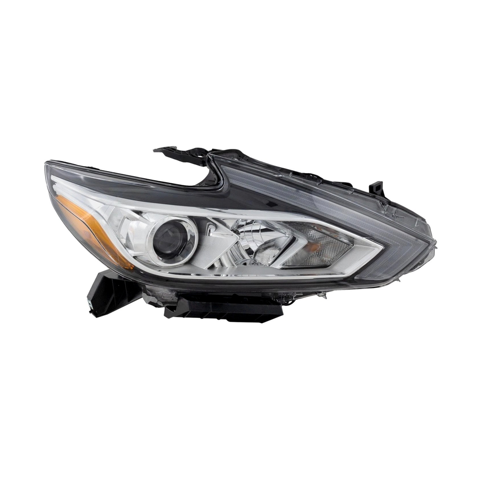2016-2018 Nissan Altima Sedan head lamp halogen chrome passenger side RH 45-Degree View - Standard - High-Quality - NI2503247