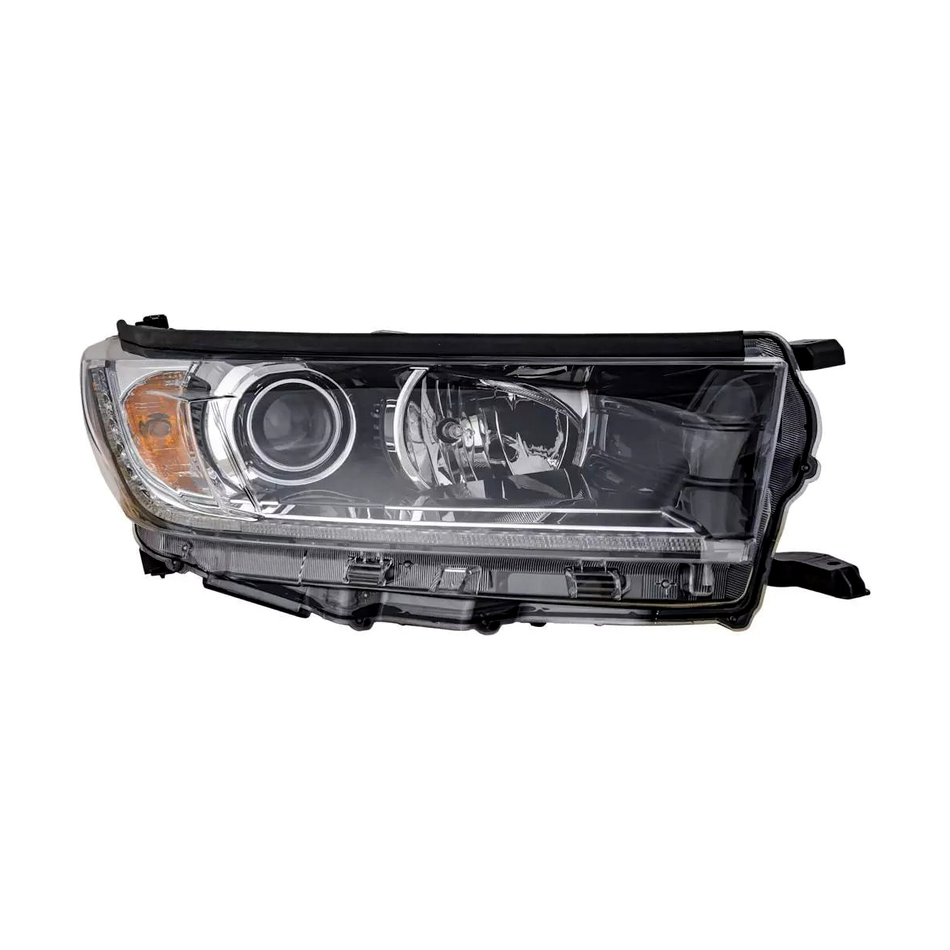 2017-2019 Toyota Highlander headlamp passenger side with led DRL with black accent RH Front View - Standard - High-Quality - TO2503253