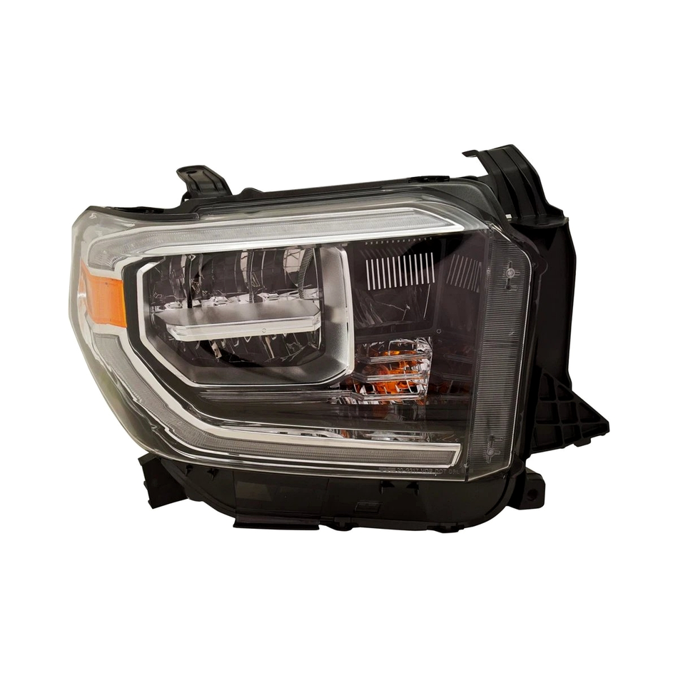 2018-2021 Toyota Tundra head light with led drl with smoked chrome accent passenger side RH Front View - Standard - High-Quality - TO2503263