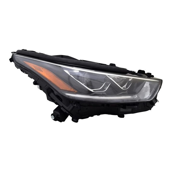 2020-2021 Toyota Highlander headlamp passenger side limited led without adaptive headlamps chrome projector type RH 45-Degree View - Standard - High-Quality - TO2503294
