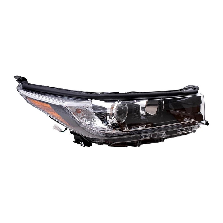 2017-2019 Toyota Highlander headlamp passenger side with led DRL with black accent RH 45-Degree View - Standard - High-Quality - TO2503253