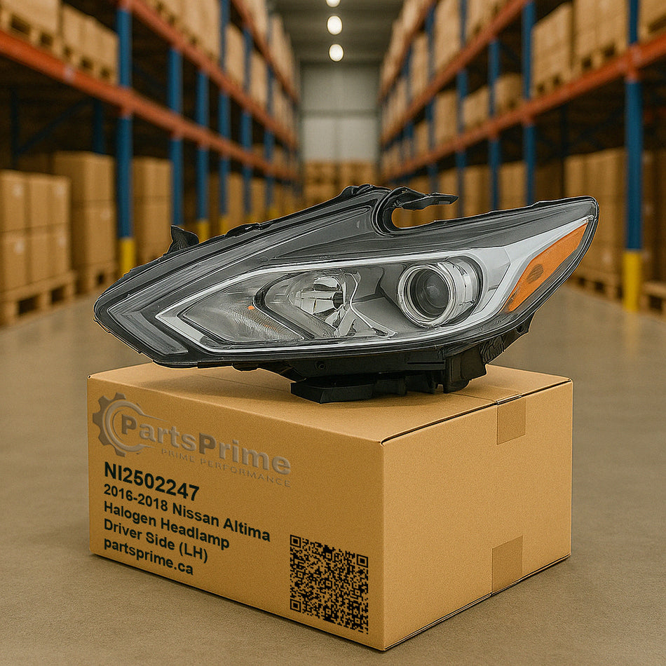 2016-2018-Nissan-Altima-Sedan-head-lamp-halogen-chrome-driver-side-LH-On-Box-View-halogen-High-Quality-NI2502247