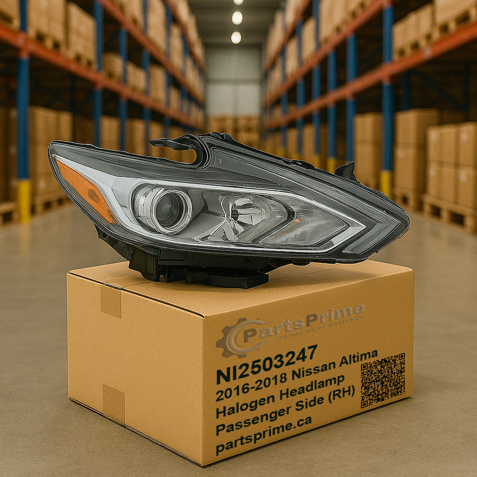 2016-2018-Nissan-Altima-Sedan-head-lamp-halogen-chrome-passenger-side-RH-On-Box-View-Standard-High-Quality-NI2503247