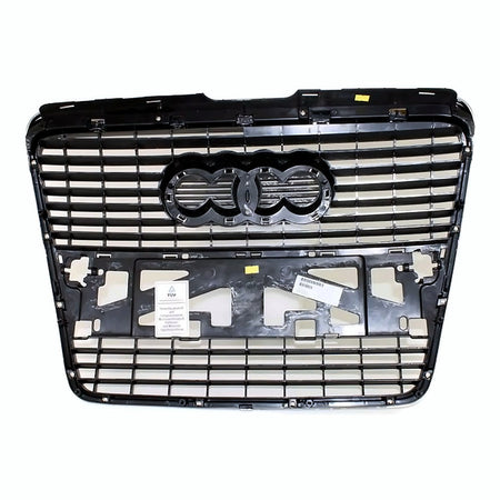 2005-2008 Audi A6 Grille Silver Black Without Sensor – Back View (AU1200111)