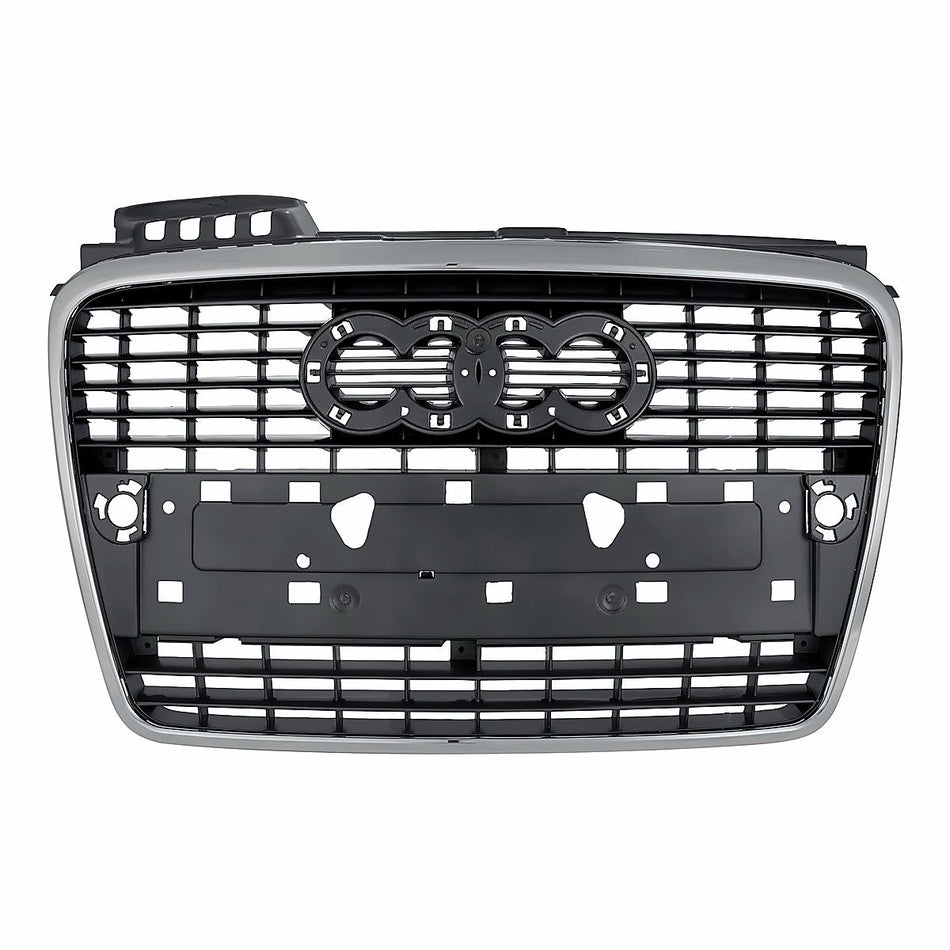 2007-2009 Audi A4_Cabrio Grille (Chrome/Primed-Black) Without S-Line Pkg – Front View (AU1200112)