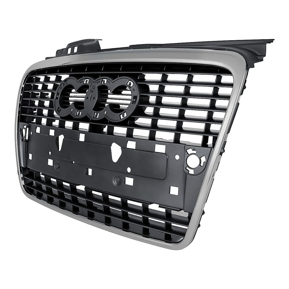 2007-2009 Audi A4_Cabrio Grille (Chrome/Primed-Black) Without S-Line Pkg – Side View (AU1200112)