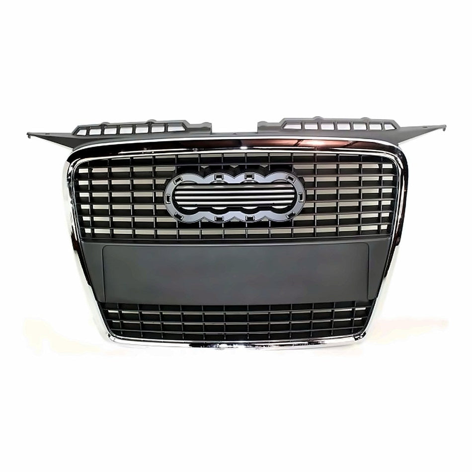 2006-2008 Audi A3 Grille (Chrome/Primed-Black) Without Sport Pkg – Front View (AU1200115)