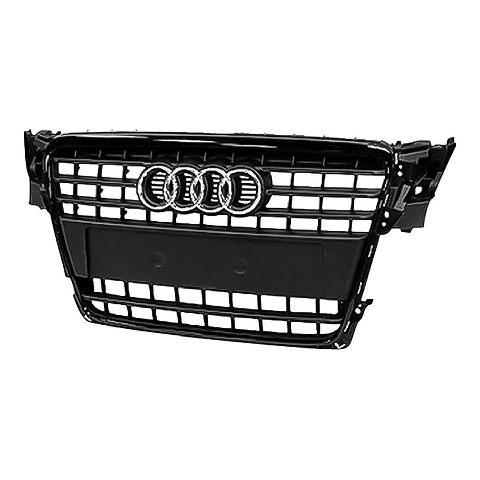 2009-2012 Audi A4 Grille Black With Black Frontame – Front View (AU1200117)