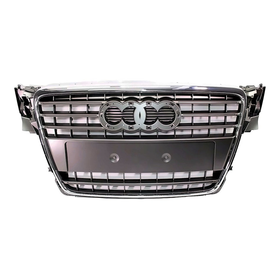 2009-2012 Audi A4 Grille Primed-Gray – Front View (AU1200122)