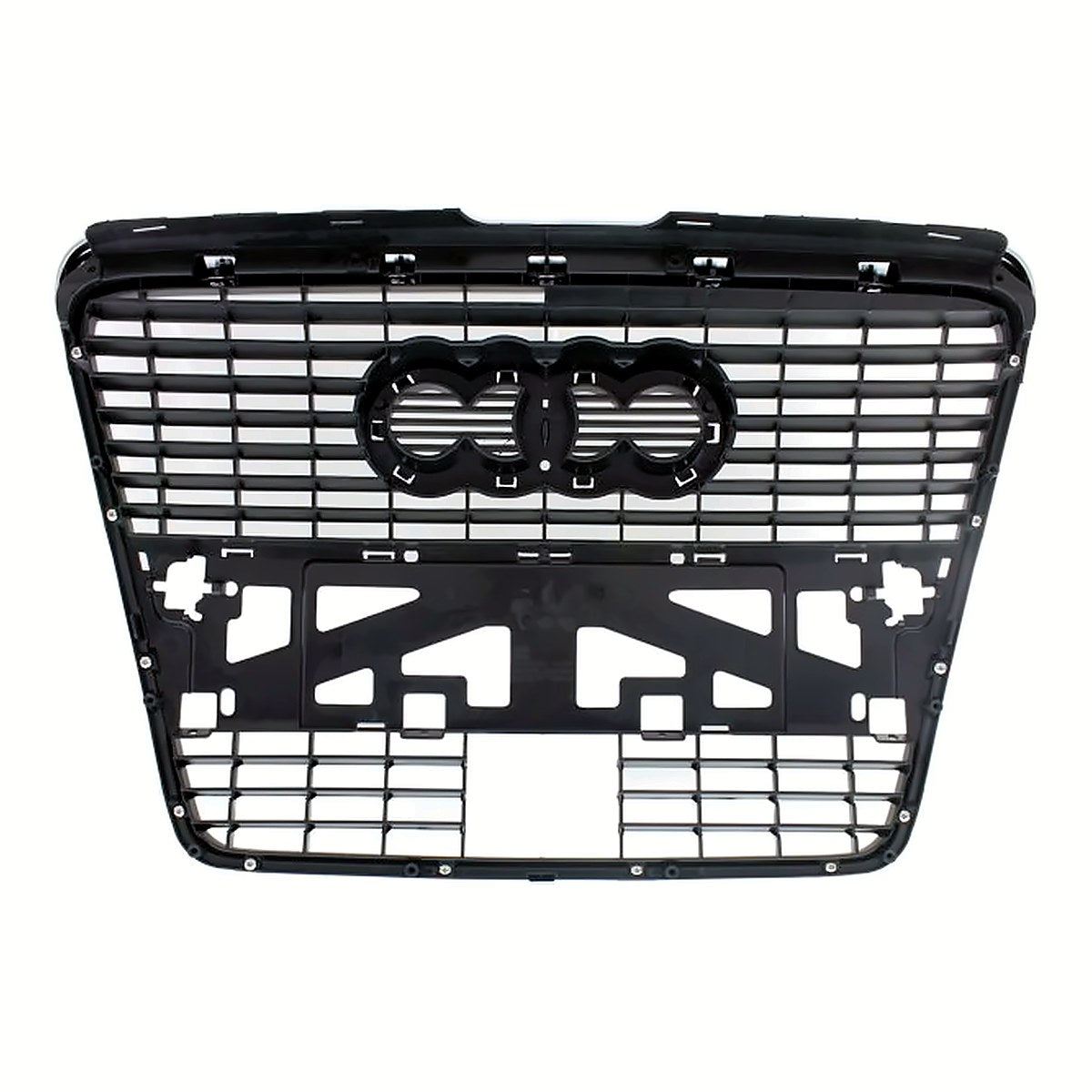 2009-2011 Audi A6 Grille Slv-Black With Chrome Frontame With Hole – Back View (AU1200130)
