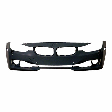 2012-2015 Bmw 3_Series_Sedan Bumper Front With Sensor/Wash Without Cam/Park Distance Control Without Moulding Hole Primed_BM1000259