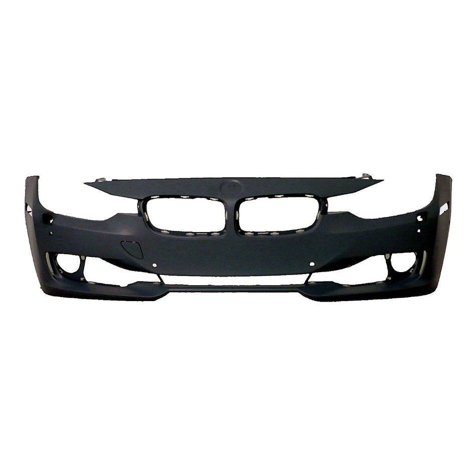 2012-2015 Bmw 3_Series_Sedan Bumper Front With Sensor/Wash/Cam Without Park Distance Control Without Moulding Hole Primed_BM1000261