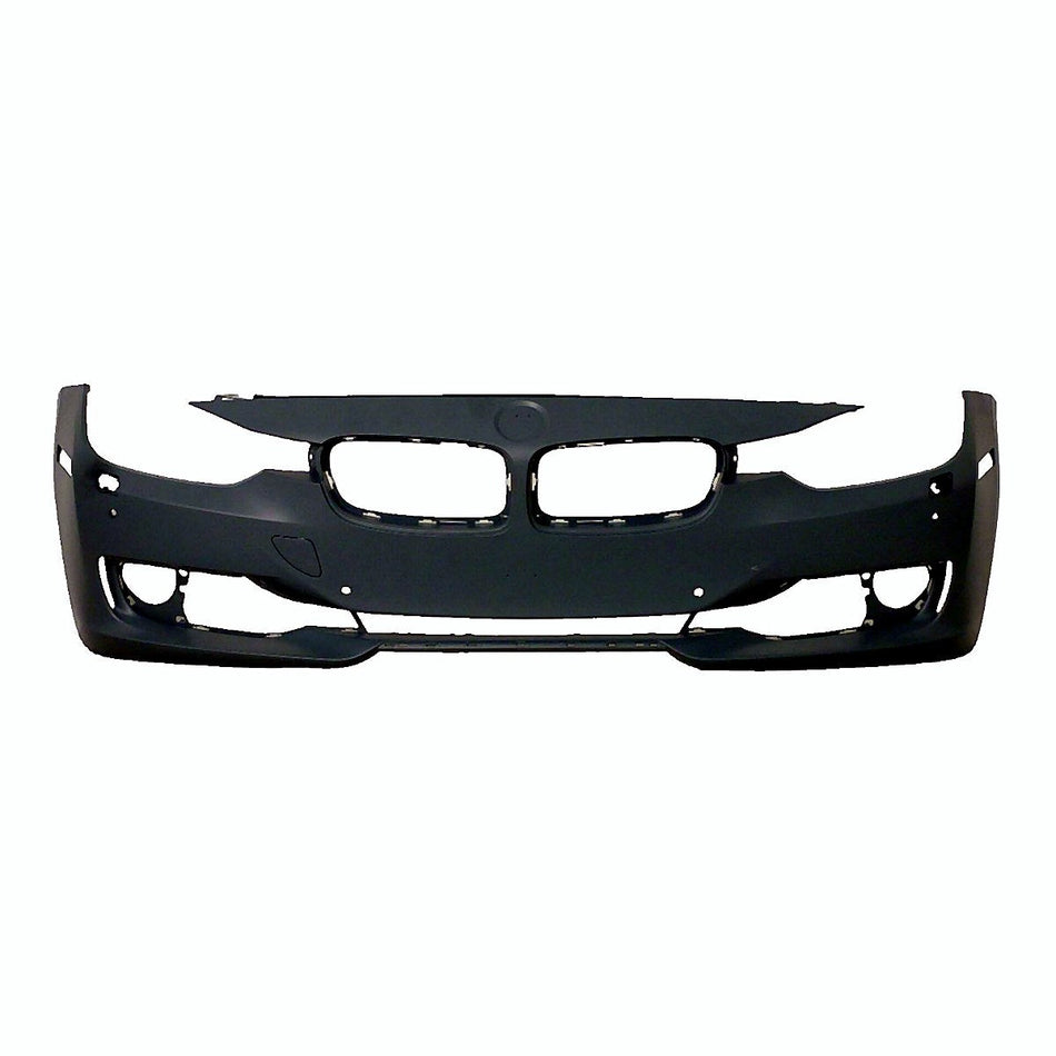 2012-2015 Bmw 3_Series_Sedan Bumper Front With Sensor/Wash Without Cam/Park Distance Control With Moulding Hole Primed_BM1000270