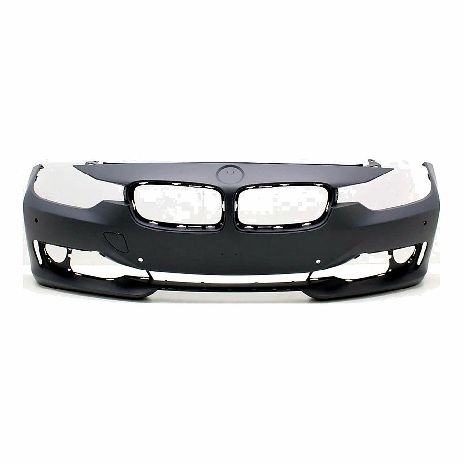 2012-2015 Bmw 3_Series_Sedan Bumper Front With Sensor/Cam/Park Distance Control Without Wash Hole With Moulding Hole Primed_BM1000272