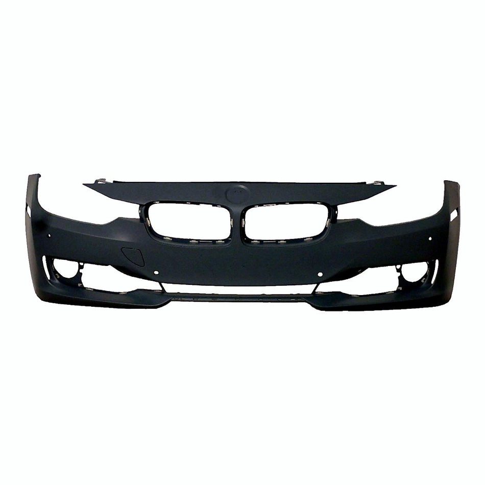 2012-2015 Bmw 3_Series_Sedan Bumper Front With Sensor Without Wash/Cam/Park Distance Control With Moulding Hole Primed_BM1000275
