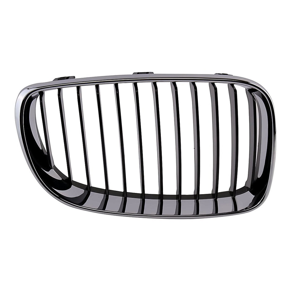 2008-2013 Bmw 1_Series Grille Passenger Side Chrome/Black Cpe/Conv – Front View (BM1200237)
