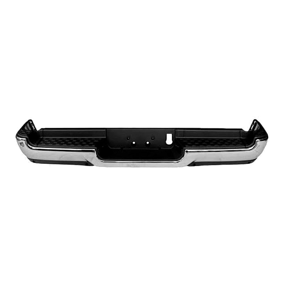 2019-2024 Ram 1500 Bumper Rear Assy Chrome Finish Single Exhaust With Sensor Without Adavnace Park Exclude Rebel/Trx_CH1103137