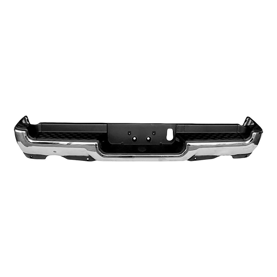 2019-2024 Ram 1500 Bumper Rear Assy Chrome Finish Dual Exaust Without Advance Park Assist Sensor With Park Assist Sensor Exclude Rebel/Trx_CH1103146
