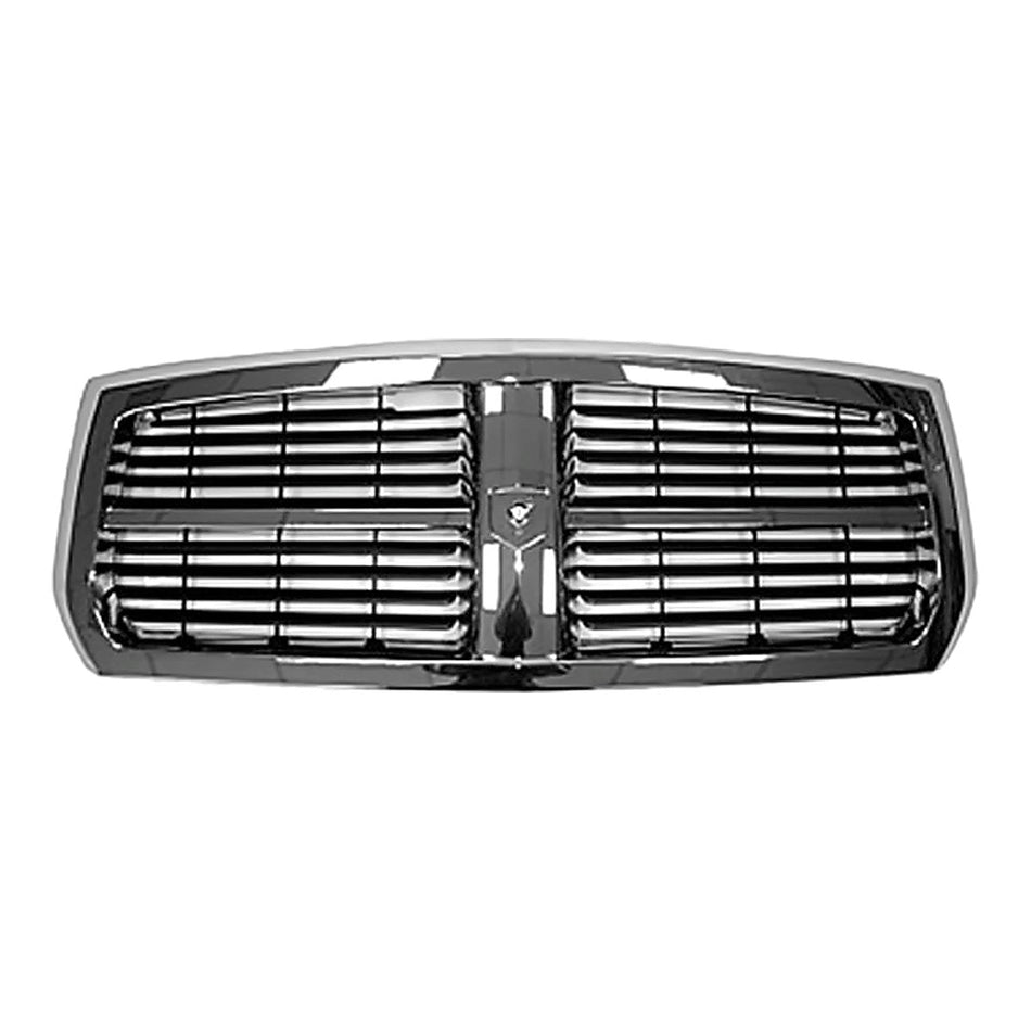 2005-2007 Dodge Dakota Grille Chrome/Black – Front View (CH1200279)