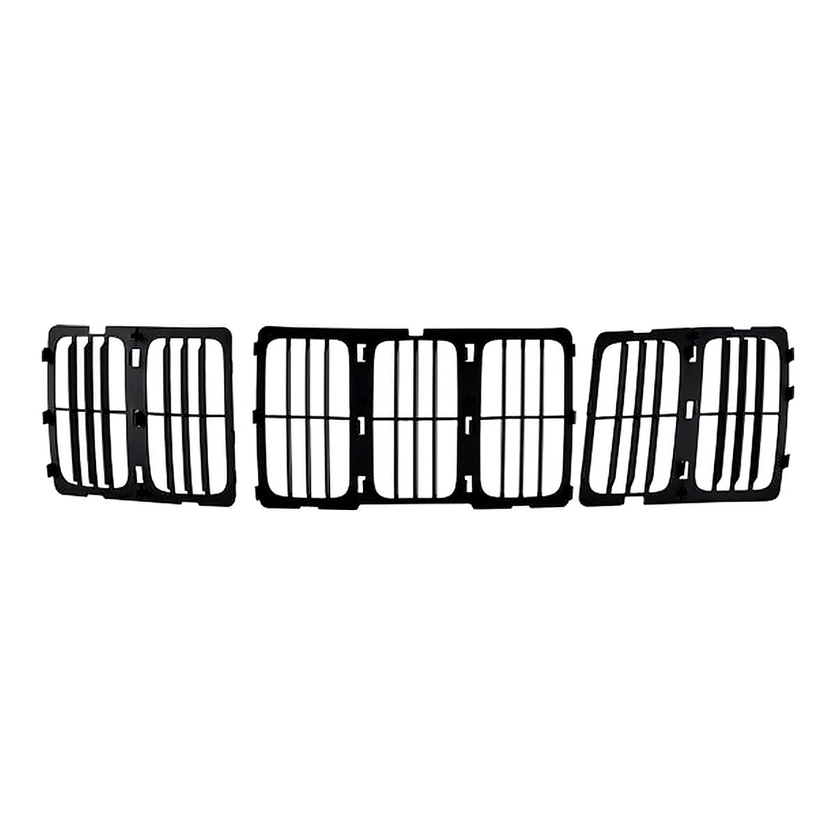 2014-2016 Jeep Grand_Cherokee Grille Matte-Black Louvered Style Laredo/Ltd – Front View (CH1200369)