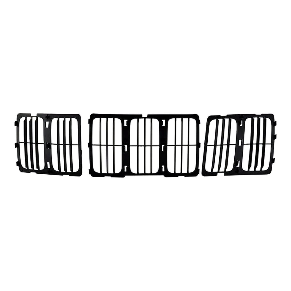2014-2016 Jeep Grand_Cherokee Grille Matte-Black Louvered Style Laredo/Ltd – Front View (CH1200369)