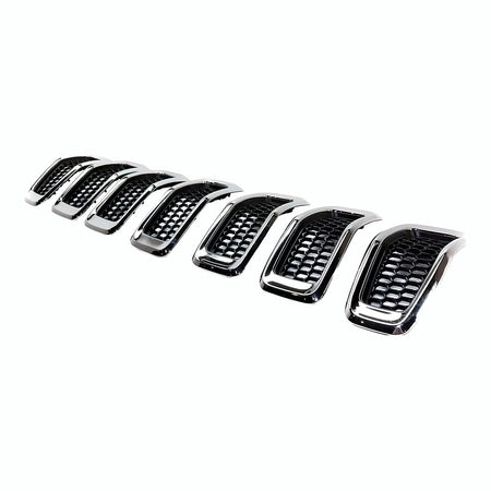 2014-2018 Jeep Cherokee Grille Matte Black With Chrome Moulding 7 Pieces Set – Side View (CH1200375)