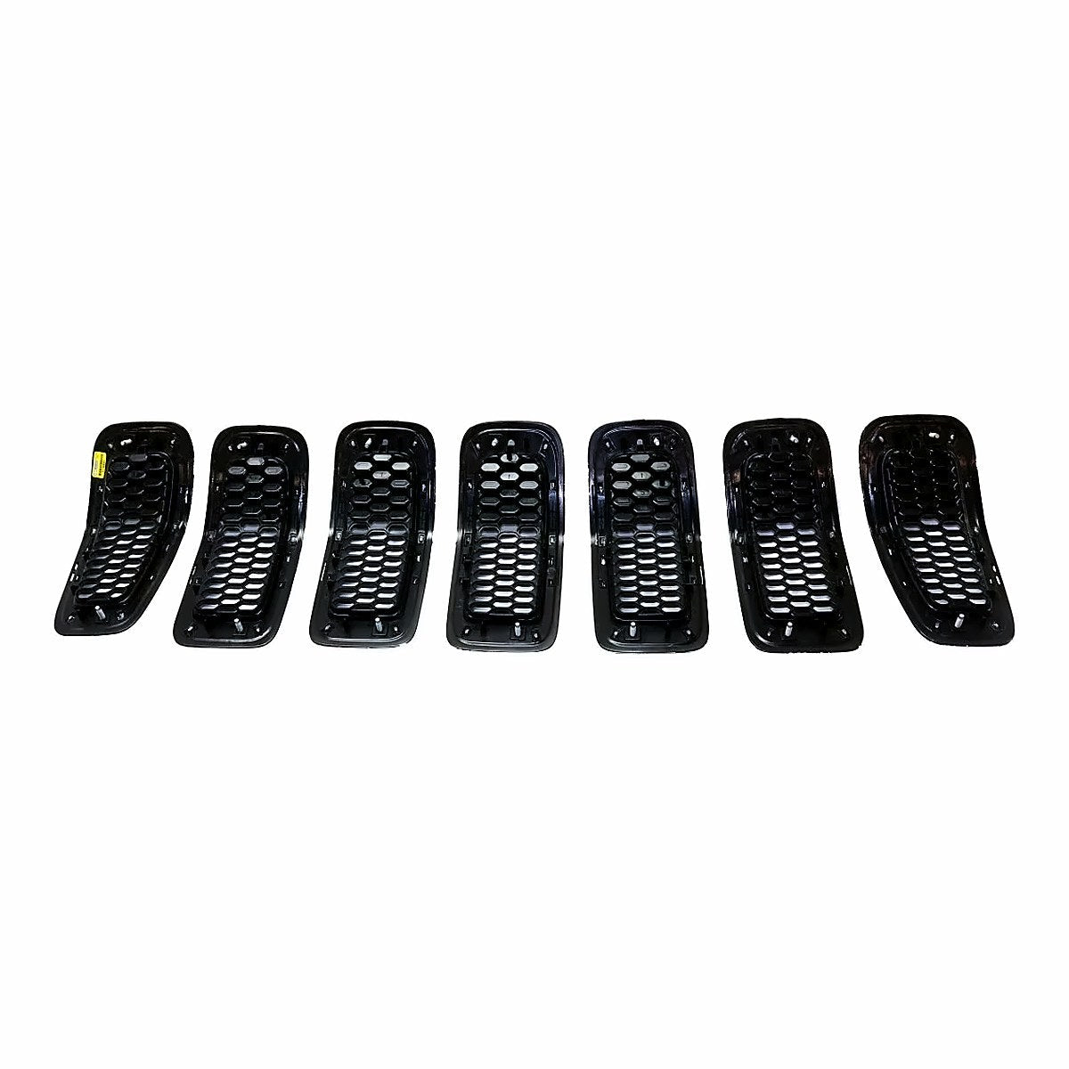 2014-2018 Jeep Cherokee Grille Matte Black With Chrome Moulding 7 Pieces Set – Back View (CH1200375)