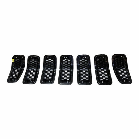2014-2018 Jeep Cherokee Grille Matte Black With Chrome Moulding 7 Pieces Set – Back View (CH1200375)