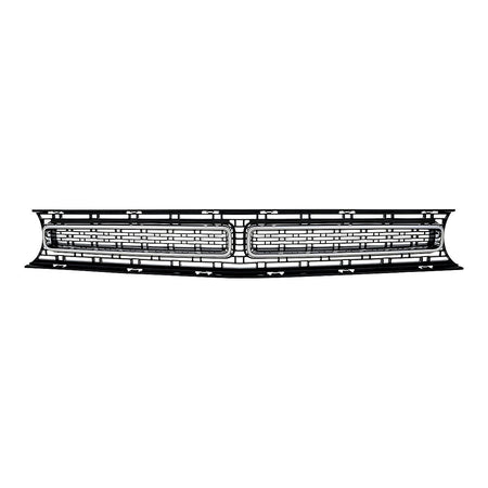2015-2023 Dodge Challenger Grille Front Matte Black With Chrome Molding Rt/Sxt Model – Front View (CH1200389)