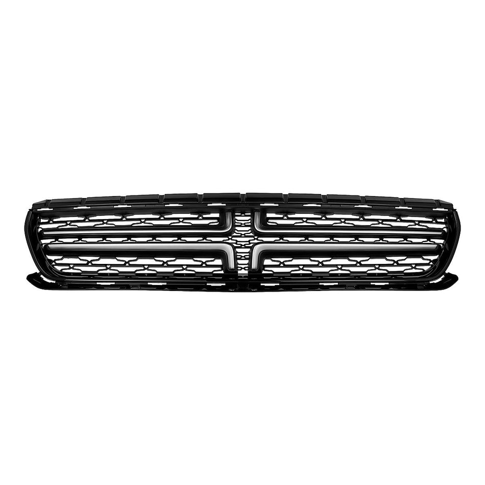 2015-2023 Dodge Charger Grille Chrome Crosshair With Ptd Black Mesh Exclude Scat Pack/Srt/Hellcat Model – Front View (CH1200391)