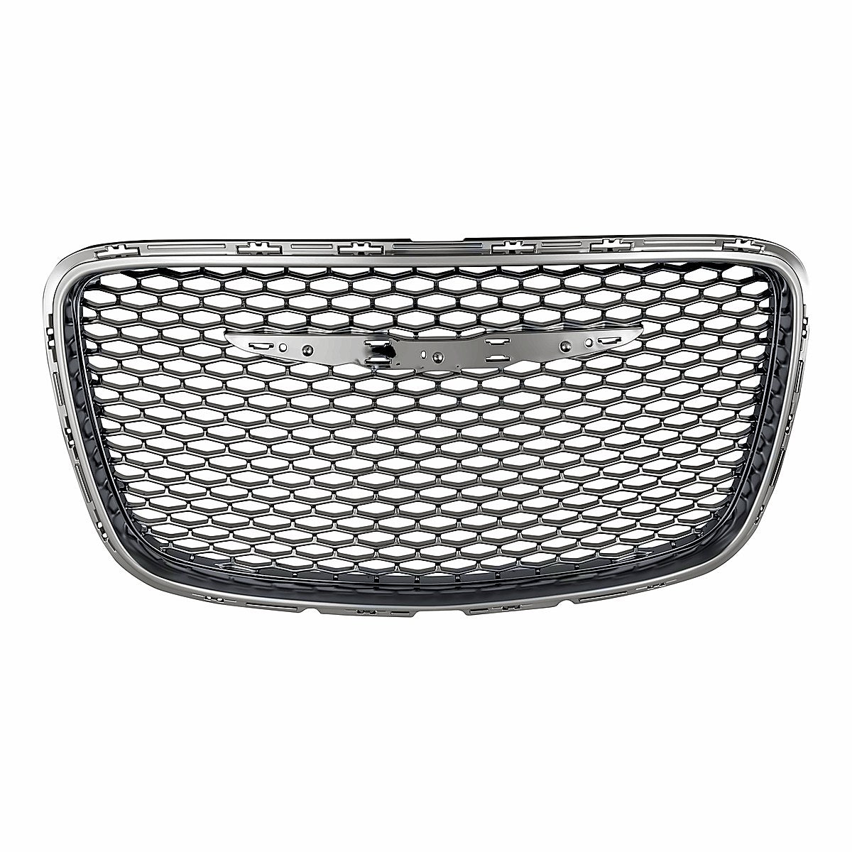 2015-2023 Chrysler 300 Grille Front Ptd Bright Black With Satin Chrome Frontame – Front View (CH1200396)