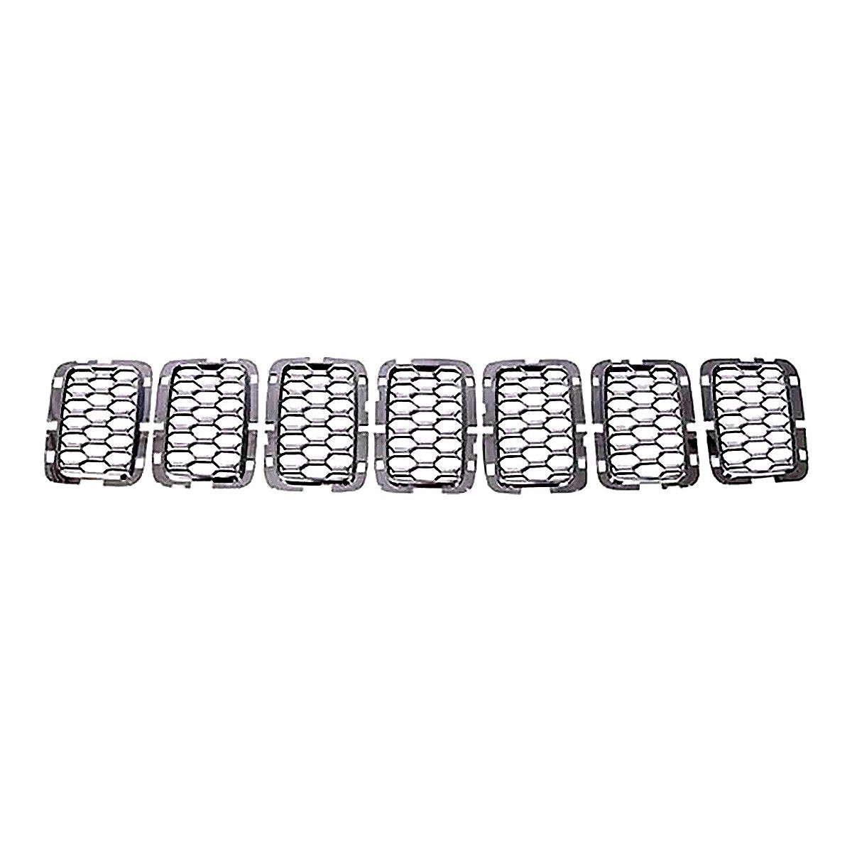 2017-2021 Jeep Grand_Cherokee Grille Trim Ring 7-Piece Set Satin Chrome Exclude Srt/Trackhawk Model – CH1201114
