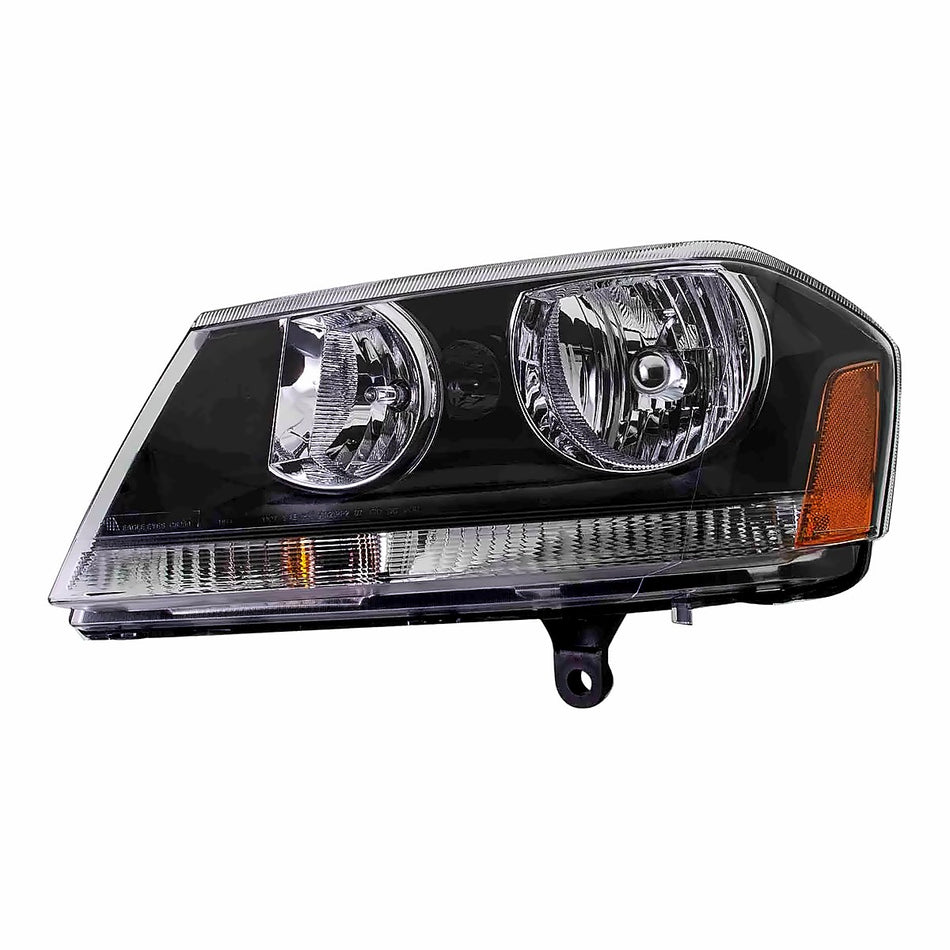 2009-2014 Dodge Avenger Headlight Driver Side Rt Model (Black Bezel) – Front View (CH2502194)