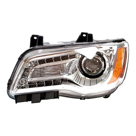 2011-2014 Chrysler 300 Headlight Driver Side Halogen Chrome Bezel – Front View (CH2502231)