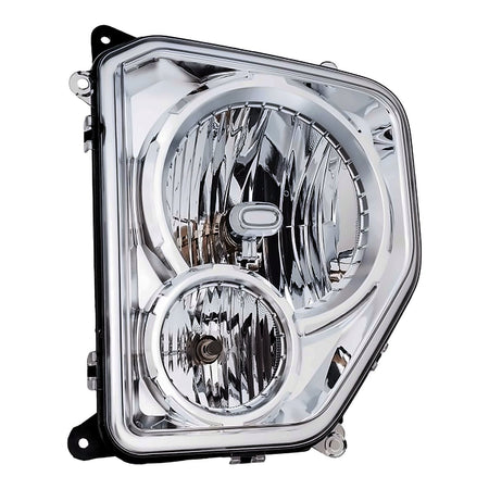 2008-2012 Jeep Liberty Headlight Driver Side Chrome Bezel With Fog Light Round Bulb Shield – Front View (CH2502233)