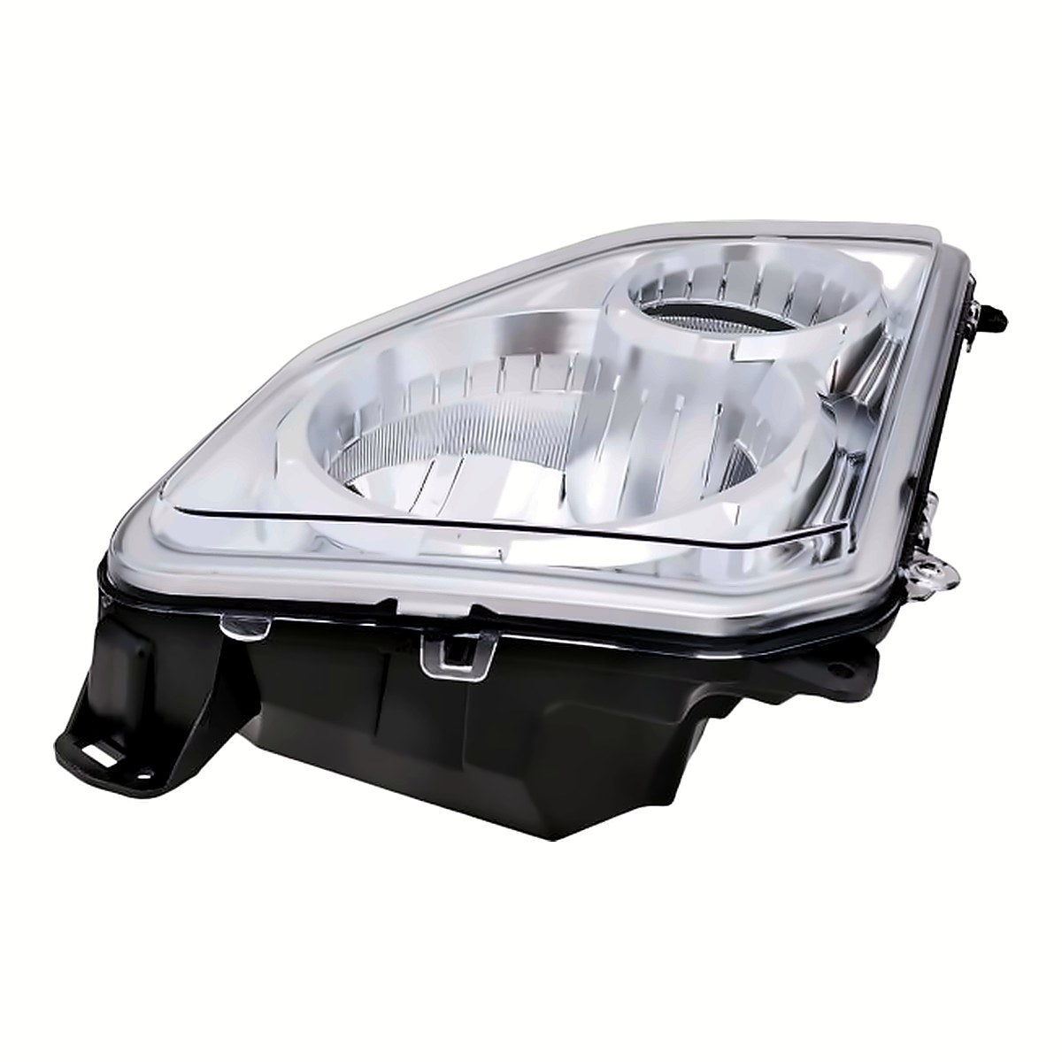 2008-2012 Jeep Liberty Headlight Driver Side Chrome Bezel With Fog Light Round Bulb Shield – Angle View (CH2502233)