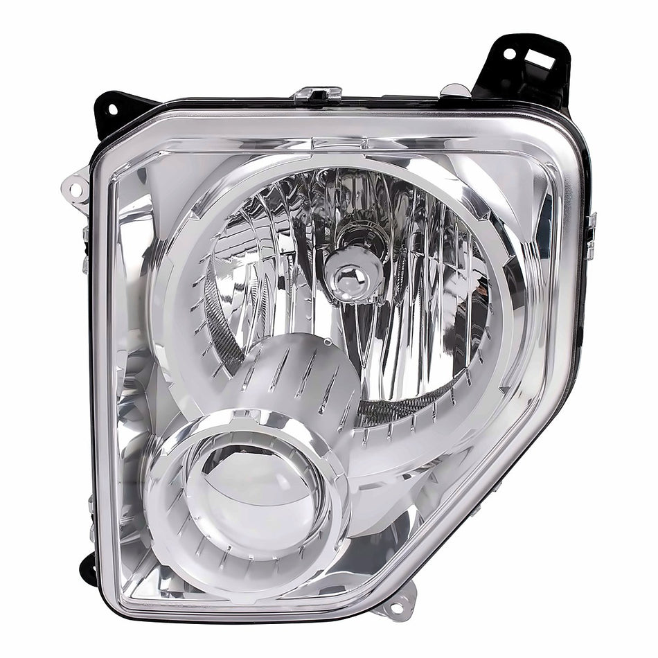 2008-2012 Jeep Liberty Headlight Driver Side Chrome Bezel Without Fog Light Round Bulb Shield – Front View (CH2502234)