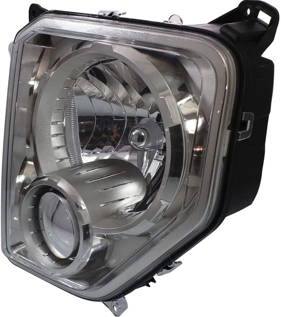 2008-2012 Jeep Liberty Headlight Driver Side Chrome Bezel Without Fog Light Round Bulb Shield 