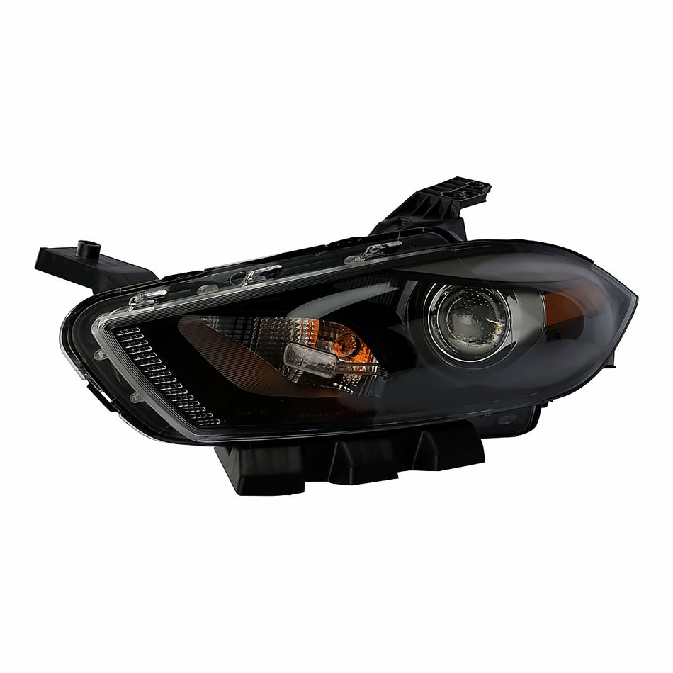 2013-2015 Dodge Dart Headlight Driver Side Halogen Black Bezel – Front View (CH2502240)