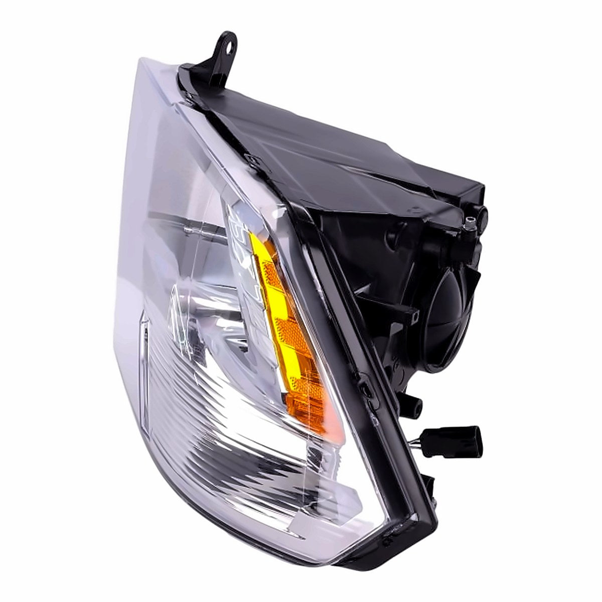 2013-2018 Ram 1500 Headlight Driver Side Chrome Halogen Without Drl Without Projector Type 2Nd Design With Dual Rear Wheel Reflector – Angle View (CH2502242)