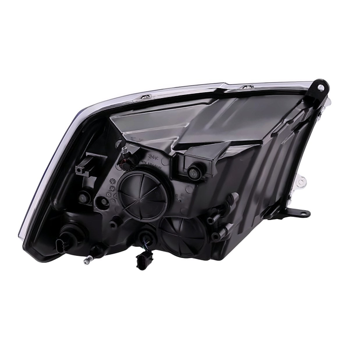 2013-2018 Ram 1500 Headlight Driver Side Chrome Halogen Without Drl Without Projector Type 2Nd Design With Dual Rear Wheel Reflector – Back View (CH2502242)