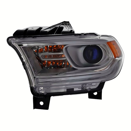 2014-2015 Dodge Durango Headlight Driver Side Halogen Chrome Bezel Without Led Drl – Front View (CH2502256)