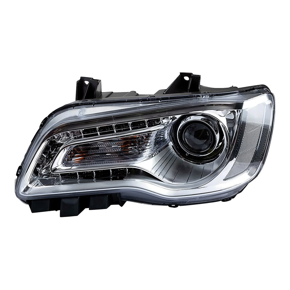 2015-2017 Chrysler 300 Headlight Driver Side Halogen Chrome Bezel – Front View (CH2502268)