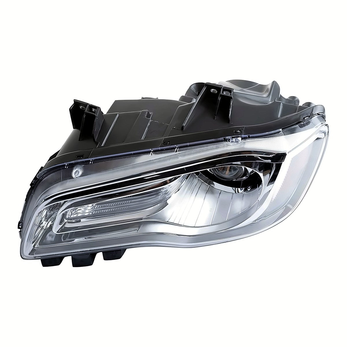 2015-2017 Chrysler 300 Headlight Driver Side Halogen Chrome Bezel – Side View (CH2502268)