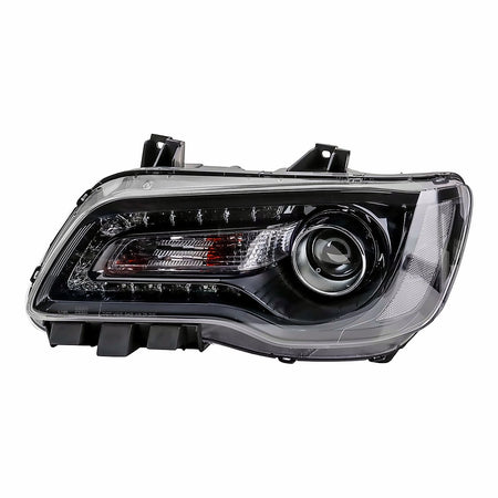 2015-2017 Chrysler 300 Headlight Driver Side Halogen Black Bezel – Front View (CH2502269)