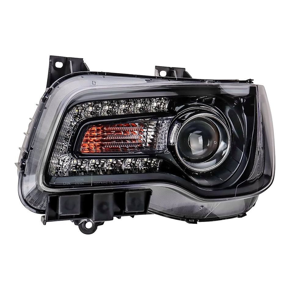 2015-2017 Chrysler 300 Headlight Driver Side Halogen Black Bezel – Side View (CH2502269)